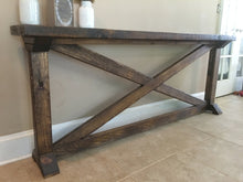 Load image into Gallery viewer, Thin Rough Sawn X Console Table