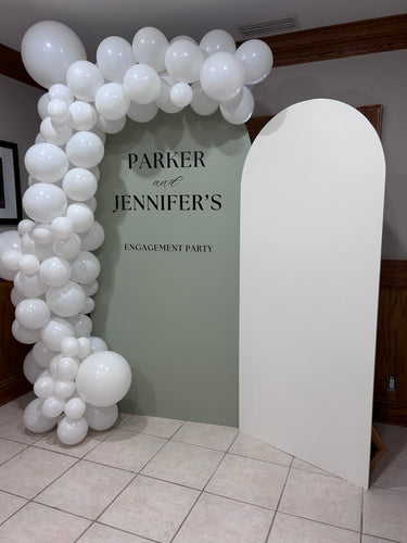 Double Wood Arch Backdrop - includes 2 paint colors and customized text