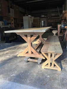 84” x 37” Dining Table and Bench