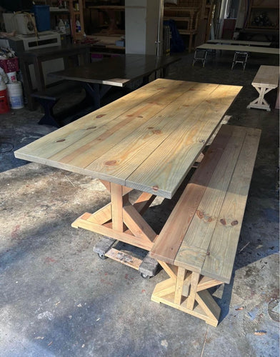 84” x 37” Dining Table and Bench