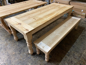 90" L x 37" Dining Table & Matching Bench - you pick stain color