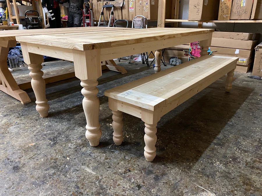 Hand Turned Leg Bench