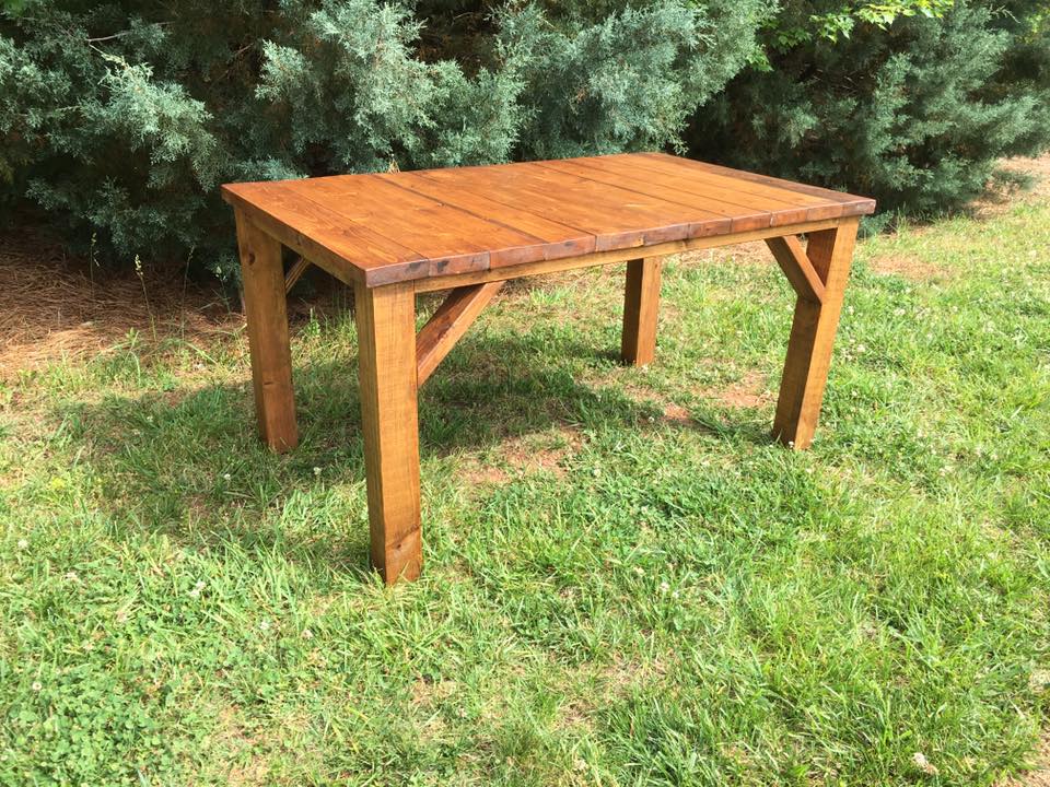 Chunky wooden online garden table
