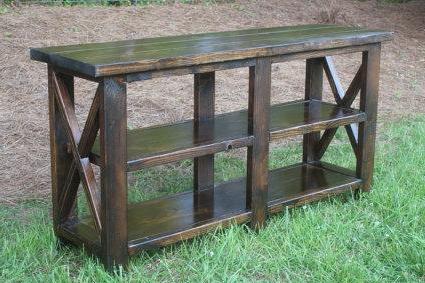 Double Shelf With X's Console Table