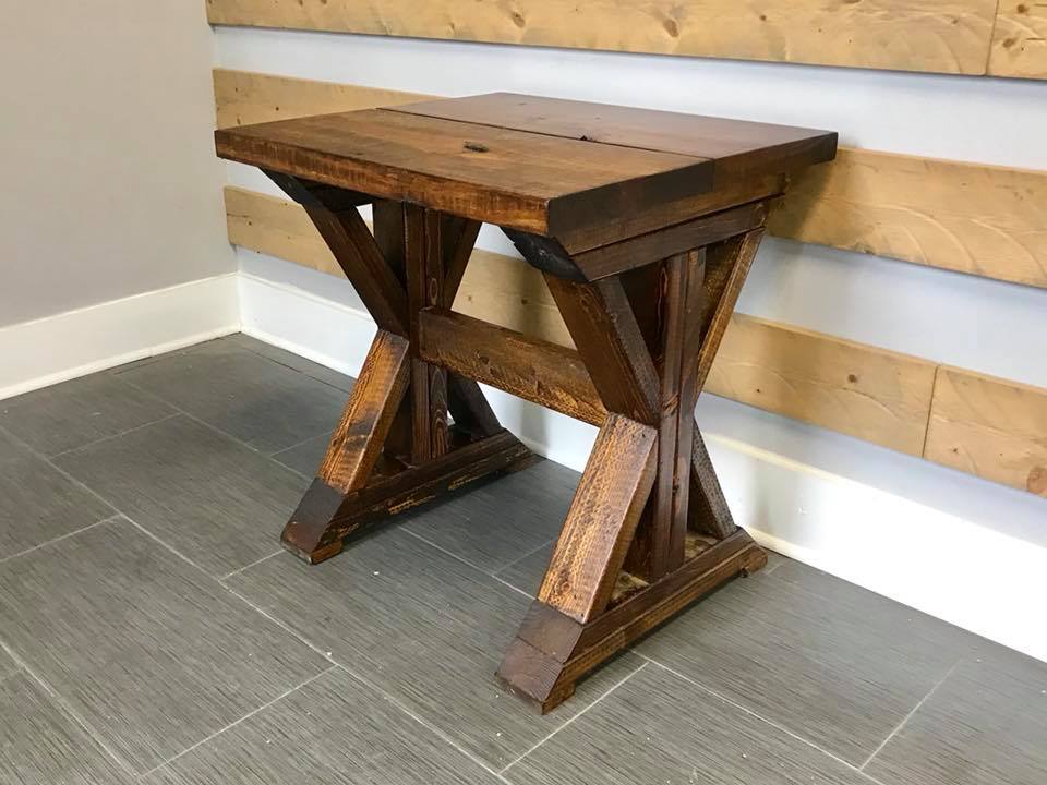 Double X End Table