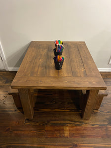 Children Table and 2 Bench Set