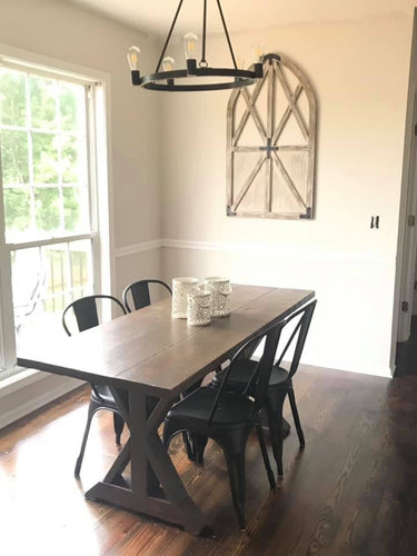 Metal Double X Kitchen Table